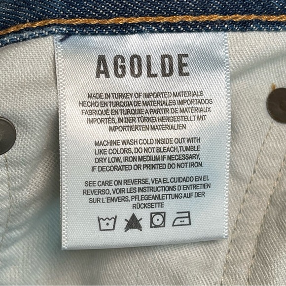 Agolde Blue Straight Leg Jeans - Picture 10 of 13